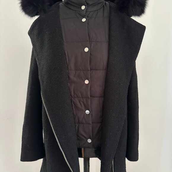 Soia & Kyo Women's Rafaella Wool Coat with Fox Fur - Picture 2 of 3